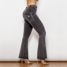 Load image into Gallery viewer, Shascullfites Melody Stretch Jeans Flared Pants Women Grey Slim Pants Sexy Women Casual Jeans Skinny Lift Butt Leggings
