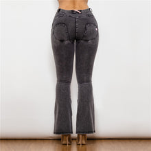 Load image into Gallery viewer, Shascullfites Melody Stretch Jeans Flared Pants Women Grey Slim Pants Sexy Women Casual Jeans Skinny Lift Butt Leggings
