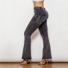 Load image into Gallery viewer, Shascullfites Melody Stretch Jeans Flared Pants Women Grey Slim Pants Sexy Women Casual Jeans Skinny Lift Butt Leggings
