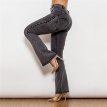 Load image into Gallery viewer, Shascullfites Melody Stretch Jeans Flared Pants Women Grey Slim Pants Sexy Women Casual Jeans Skinny Lift Butt Leggings
