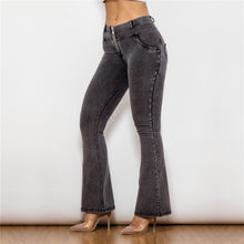 Load image into Gallery viewer, Shascullfites Melody Stretch Jeans Flared Pants Women Grey Slim Pants Sexy Women Casual Jeans Skinny Lift Butt Leggings
