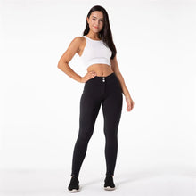 Load image into Gallery viewer, Shascullfites Lulu Black Leggings Pull On Stretch Buttons Fly Push Up Compression Tights for Women Non see-through
