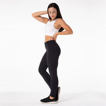 Load image into Gallery viewer, Shascullfites Lulu Black Leggings Pull On Stretch Buttons Fly Push Up Compression Tights for Women Non see-through
