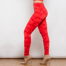 Load image into Gallery viewer, Shascullfites lulu Red Camo Printed Hight Waist Pants Women Skinny Workout Leggings Butt Lift Soft Sports Pants
