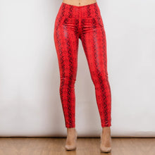 Load image into Gallery viewer, Shascullfites lulu High Waist Red Snake Pattern Printing Skinny Long Pants Sexy Elastic Push Up Leggings
