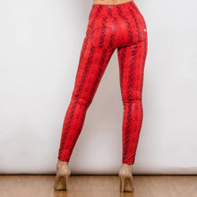 Load image into Gallery viewer, Shascullfites lulu High Waist Red Snake Pattern Printing Skinny Long Pants Sexy Elastic Push Up Leggings
