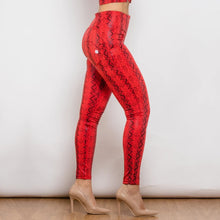 Load image into Gallery viewer, Shascullfites lulu High Waist Red Snake Pattern Printing Skinny Long Pants Sexy Elastic Push Up Leggings
