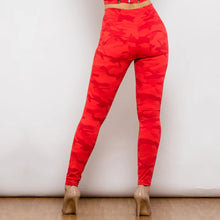 Load image into Gallery viewer, Shascullfites lulu Red Camo Printed Hight Waist Pants Women Skinny Workout Leggings Butt Lift Soft Sports Pants
