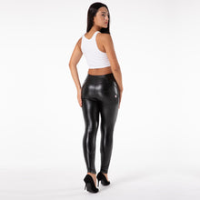 Load image into Gallery viewer, Shascullfites Tailored Butt Lift PU Leather Pants Slim Leather Leggings Fleece High Waist Women Black Elastic Leggings for Fitness
