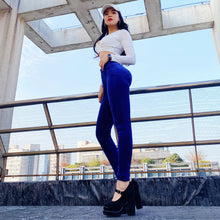 Load image into Gallery viewer, Shascullfites Melody Tailored Fashion Casual Cotton Pants Women Training Plus Size Trousers Women Work Wear Middle Waist Royal Blue Chenille Fleece Stretchable Winter Pants
