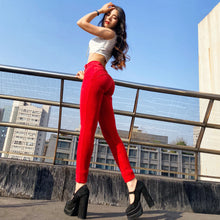 Load image into Gallery viewer, Shascullfites Melody Tailored Straight Leg Women&#39;s Pants Skin tight Velvet Pants Vintage Autumn Women&#39;s Clothing Middle Waist Red Chenille Pants Woman
