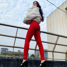 Load image into Gallery viewer, Shascullfites Melody Tailored Gym And Shaping Butt Lift Winter Thermal Leggings Fashion Push Up Velvet Leggings High Waist Red Chenille Leggings
